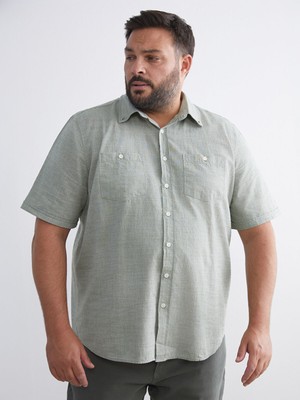 Lc Waikiki Yeni Sezon Büyük Beden Regular Fit Kısa Kollu Erkek Gömlek