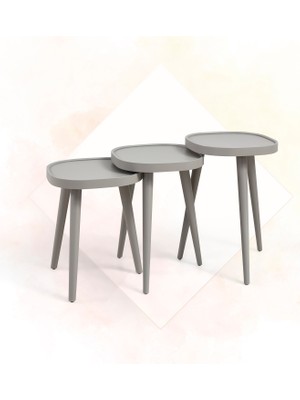 Eymense Polen Kare Üçlü Zigon Sehpa