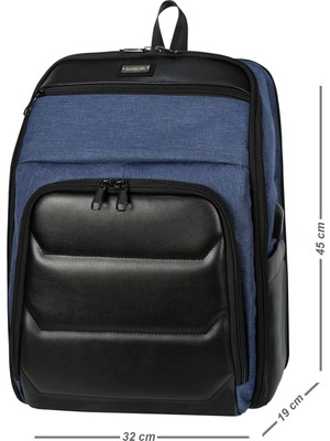 Barberri Lisanslı USB Kablolu Laptop Korumalı Şık Sırt Çantası