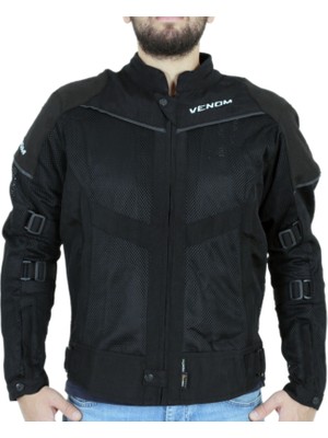 Venom Rock Cordura Erkek Motosiklet Ceketi Fileli Yazlık Motorcu Montu