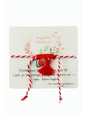 Marsilyan Karpuz Püskül Marteniçka Ip Bileklik