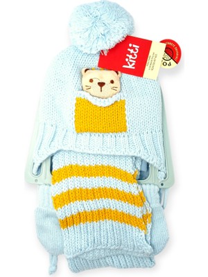 Mustran 0-12 Ay Bebek 3’lü Set Bere Atkı Eldiven Polar İçli Triko Kışlık | model