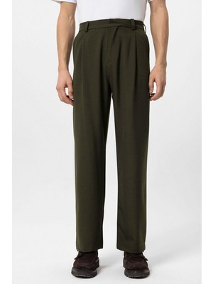 Antioch Haki Yüksek Bel Baggy Erkek Pantolon