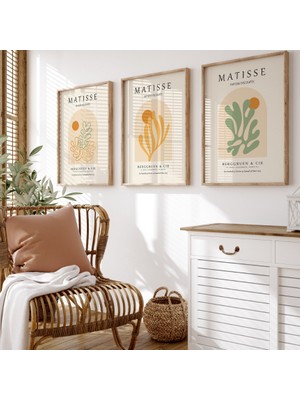 Pam Studio Matisse Poster Seti 3’lü – Minimalist Soyut Çiçek Desenli Duvar Dekoru