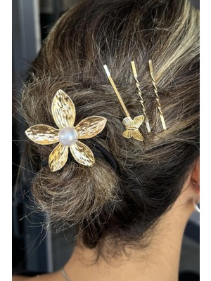 Kokoş Çiçek Figurlu Lastik Toka ve Tel Toka