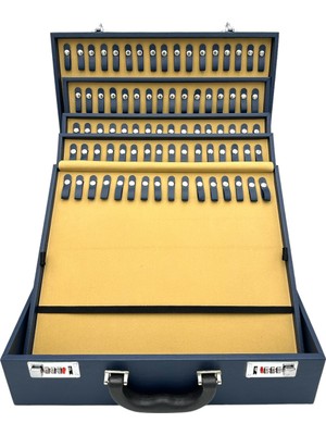 Sezgin Kutu ve Aksesuar Tesbih ve Kolye Çantası Lüks Şifreli 114 Lü Bond Lacivert