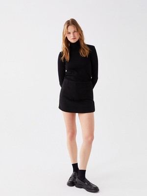 Lc Waikiki Yeni Sezon Beli Fermuarlı Kendinden Desenli Kadın Tüvit Şort Etek