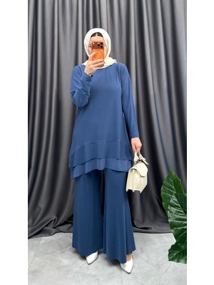 Nisum Moda Ispanyol Paça Pantolonlu Ikili Takım