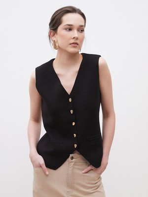 Lc Waikiki Yeni Sezon V Yaka Kadın Triko Yelek