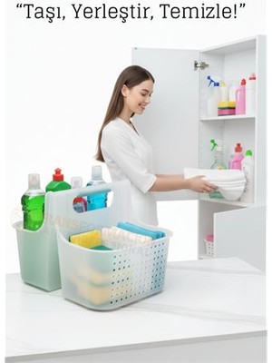 Lowell Home Temizlik Malzemesi Organizer Kutusu –  Çok Amaçlı Düzenleyici Sepet  - LO0029-5Z0A51