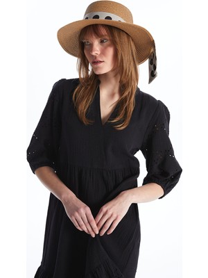 Lc Waikiki Yeni Sezon Desenli Kadın Hasır Fötr Şapka