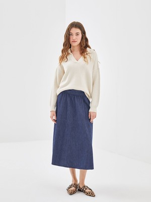 Lc Waikiki Yeni Sezon Beli Lastikli Kadın Jean Etek