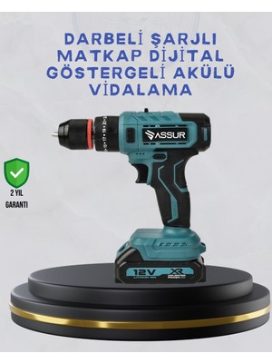 Adat Çift Bataryalı Şarjlı Matkap Dijital Ekranlı Set