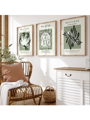 Pam Studio 3’lü Matisse Picasso Poster Seti – Modern Abstrakt Çizim ve Sanat Tablo Dekoru