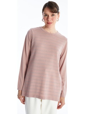 Lc Waikiki Yeni Sezon Bisiklet Yaka Çizgili Uzun Kollu Kadın Triko Kazak