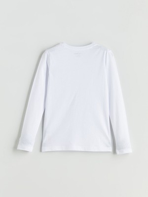 Lc Waikiki Erkek Çocuk Fanila Uzun Kollu Beyaz Renk %100 Pamuk Bisiklet Yaka 4 - 5 Yaş