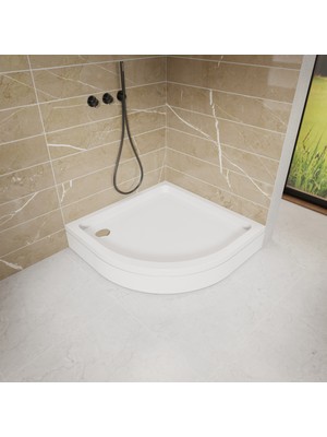 90X90 Oval Panelli Duş Teknesi H:18 cm