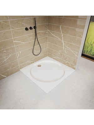 100X100 Kare Yassı Slim Duş Teknesi H:3,5 cm