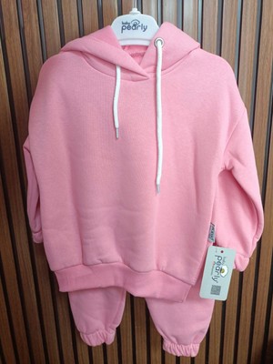 Wikiboom Kapşonlu Sweatshirt Kız Çocuk Şardonlu Ikili Takım