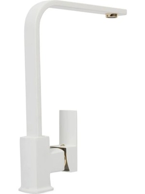 Sardıcı Beyaz Gold Detaylı Kare Mutfak Eviye Bataryası Ağır Gövde Çift Su Girişli 5 Yıl Garanti Sürelidir