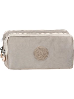 Waddell Krinkıl Kumaş Çift Bölmeli Gözlü Krem Kalemlik, Kalem Kutusu