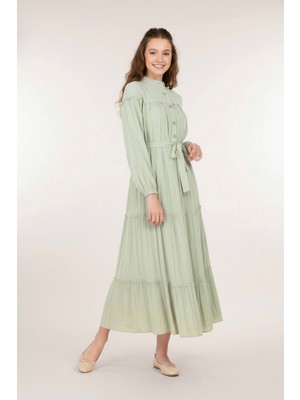 Asortix Kız Çocuk Uzun Maksi Tesettür Elbise - Astarlı - Rahat Dökümlü ve Bol Kesim - Elb - 0049 - 4979