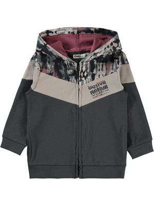 Civil Girls Active Baskılı Scuba 2-5 Yaş Hırka - Gri 2-3 Yaş