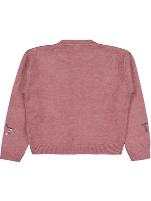 Civil Girls Pullu Yıldız Nakışlı 6-9 Yaş Hırka - Pembe 8-9 Yaş