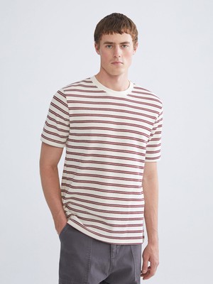 Lc Waikiki Yeni Sezon Bisiklet Yaka Çizgili Penye Erkek Tişört