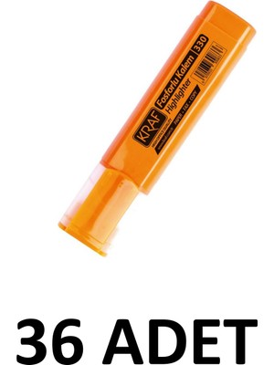 Kraf 36 Adet Turuncu Fosforlu Kalem