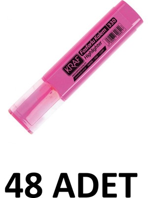 Kraf 48 Adet Pembe Fosforlu Kalem