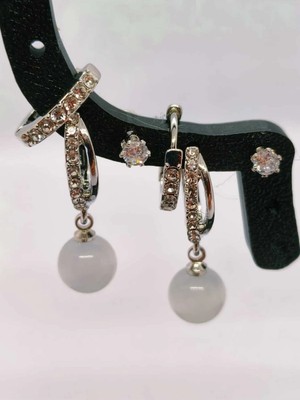 Art3 Gümüş Renk 6'lı Karma Küpe Seti - Kararmaz Seri Minimalist Yıldız ve Halka Kombini