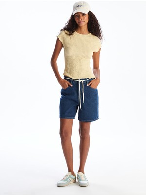 Lc Waikiki Yeni Sezon Mom Fit Kadın Jean Şort