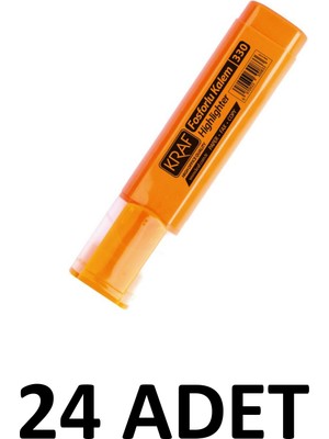 Kraf 24 Adet Turuncu Fosforlu Kalem