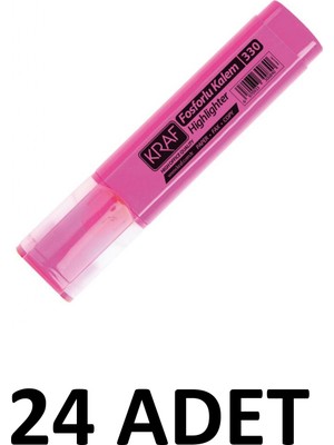 Kraf 24 Adet Pembe Fosforlu Kalem