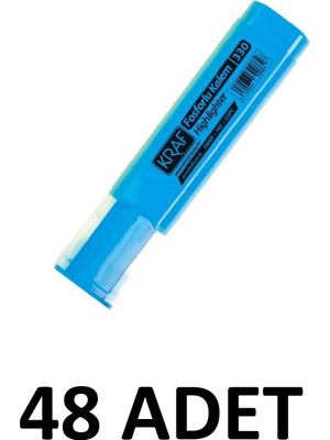 Kraf 48 Adet Mavi Fosforlu Kalem