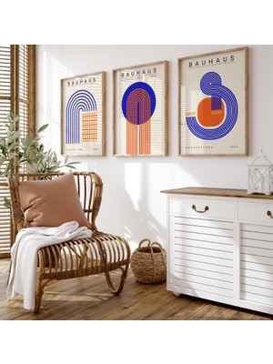 Pam Studio Bauhaus Geometrik Sanat Poster Seti – 3’lü Modern Duvar Tablosu Minimalist Dekor