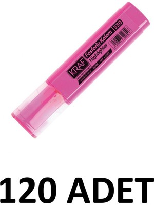 Kraf 120 Adet Pembe Fosforlu Kalem