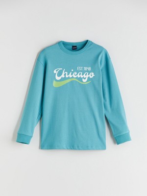 Lc Waikiki Yeni Sezon Bisiklet Yaka Baskılı Erkek Çocuk Tişört