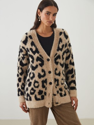 Lc Waikiki Yeni Sezon V Yaka Desenli Kadın Triko Hırka