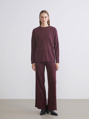 Lc Waikiki Yeni Sezon Beli Lastikli Geniş Paça Kadın Triko Pantolon