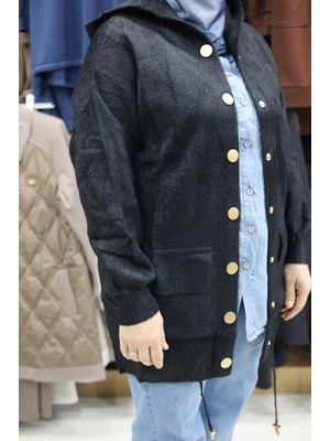 Nefise Zımbalı Kapşonlu Spor Model Hırka