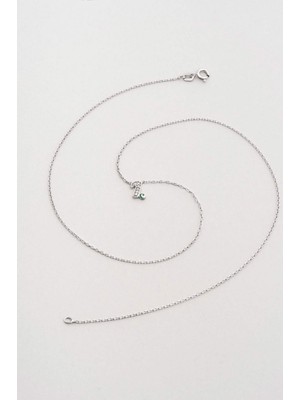 So CHIC I Harfi 18 Ayar Beyaz Altın Kaplama 45 cm Gümüş Nazar Kolye