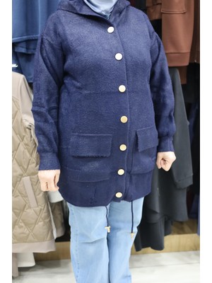 Nefise Zımbalı Kapşonlu Spor Model Hırka