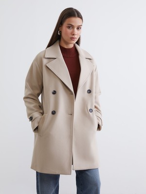 Lc Waikiki Yeni Sezon Ceket Yaka Kadın Kaşe Kaban