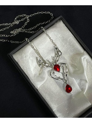 Dükkan Design Kırmızı Taşlı Tarantula Kolye