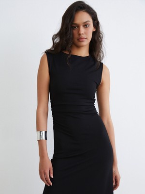 Lc Waikiki Yeni Sezon Bisiklet Yaka Büzgülü Elbise