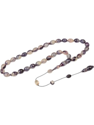 Burhan Sağlam Arpa Kesim 10X8 mm Sıkma Kehribar Sistem Püsküllü Tesbih