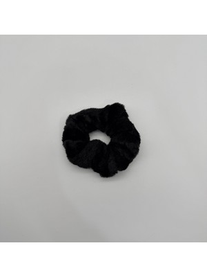 Mare Accessories Siyah Peluş Scrunchie Saç Lastiği