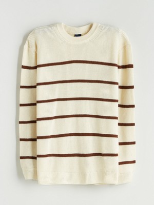 Lc Waikiki Yeni Sezon Bisiklet Yaka Çizgili Erkek Çocuk Triko Kazak